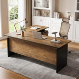 SAINTCY 63" Modern L Shaped Executive Desk with Lockable Drawer