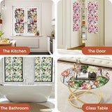 Aomkmi 2-Pack Flower Privacy Window Film, Stained Glass Window Film Static Cling UV Blocking Removable, Renter-Friendly, for Bathroom & Kitchen, 2 Rolls of 17" x 78.7"