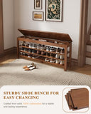 IUNVR Shoe Rack Bench Seat Rubberwood 3-Tier Wooden Storage Bench 550lbs Compact Mid-Century Modern Design for Entryway, Hallway, Closet, Front Door Entrance, Foyer