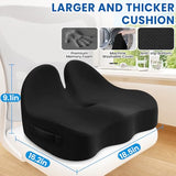 DailyCuddles Seat Cushion, Chair Cushions for Office Chairs/Desk Seats/Wheelchair - Hip & Sciatica, Black