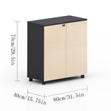 b89PvQuQt Office Cabinet Office Filing CabinetWooden Double Door Storage CabinetFile CabinetWith Combination LockTwo Small Side Cabinet
