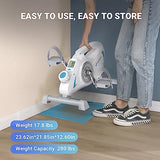 Under Desk Bike Pedal Exerciser, Quiet Magnetic Mini Exercise Bike with MERACH App for Arm, Leg Recovery, Physical Therapy, Smooth Foot Desk Cycle