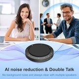 Conference Speaker and Microphone, Dual AI Mics with 360° Voice Pickup & Clear Sound, 10–14H Call Time, Bluetooth & USB-C/A Connection, Speakerphone for 1–6 People
