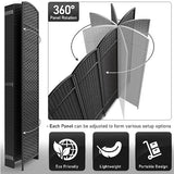 Sorbus 8-Panel Black Room Divider with Double Hinged Panels