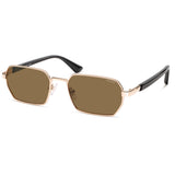 SOJOS Retro Rectangle Polarized 90s Sunglasses Women Men SJ1270 Gold/Bro