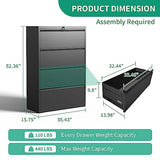 Wide Steel Storage Cabinet Commercial Drawer for Legal/Letter/A4 Size Files Assembly Required