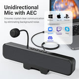 Computer Speakers with Microphone for Desktop PC, USB Monitor Speakers with Clip, Wired Laptop Sound Bar, Stereo & Bass, PC Speaker w/Mic