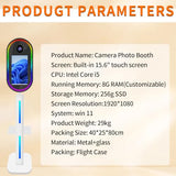 Aookely Mirror Photo Booth Machine with Instant DSLR Camera and Printer