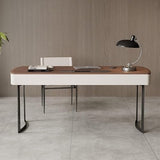 ZUZUZ Computer Desk 160cm Walnut Modern Home Living Room Furniture
