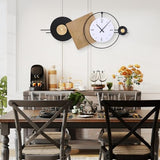 Anmotpe 37.7X21Inch Large Modern Wall Clock Geometric Dial-Solid Wood Metal Frame Silent Non Ticking Wall Clocks for Living Room, Bedroom Decoration, Contemporary Home Wall Decor Gift Idea