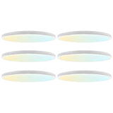 LUXRITE 12 Inch LED Flush Mount Ceiling Light, LED Surface Mount, 5CCT 2700K-5000K, 1650 Lumens, CRI90, 110° Beam Angle, 22 Watt, Dimmable, Wet Rated & UL Listed, Round Slim Trim (6 Pack)