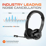 Delton 35X Bluetooth Computer Headset with Noise Cancelling Mic, Fast Charging Dock, Auto Pair USB Dongle for PC, Laptop, MacBook, Compatible with MS Teams, Google Meet, Zoom, Slack, and More - Black