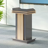 Portable Wooden Lectern Podium Stand - Floor Standing Speaking Desk for Churches Auditoriums & Events
