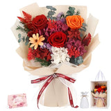 Flowers for Delivery Prime Preserved Flower Bouquet That Last 3-5 Years Real Forever Rose Bouquet for Her Women Wife Grandma Girlfriend Anniversary Birthday Mothers Day Gifts for Mom,Red