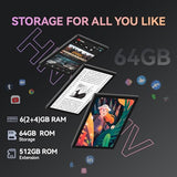 Tablet 10 inch Android 13 Tablets, 6GB RAM 64GB ROM, Quad-Core Processor