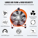 16 in Two Speed Utility Blower Exhaust Fan with 32.8 ft Duct, 3500 r/min & 3500 CFM Heavy Duty Blower Fan, High Velocity Low Noise Extraction and Ventilation Fan with Duct Hose