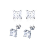 FANCIME 14k Solid White Gold Round 4 Prong 2cttw Moissanite Earrings 5.5mm D-E Color VVS Clarity Tiny Small Mini Sleeper Stud Earrings Fine Jewelry for Women
