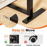 Small Standing Desk Rolling Table Adjustable Height, Laptop Mobile Stand with Wheels, Brown