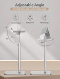 ODOSOLA Tablet Stand Height Angle Adjustable, Eye-Level Desktop iPad Stands Tablet Holder for Home Office, Cradle Dock for iPad Pro 12.9, Air Mini 4, Kindle, E-Reader, Nexus, iPhone (4-13'') Silver