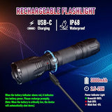HiFOL Tactical Flashlights 2000 Lumens, Police Flashlight with Rotatable Holster for Duty Belt, Handheld Flashlights for Camping/Law Enforcement HL1