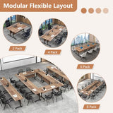 47.2in Folding Conference Table, Modular Meeting Table with Wheels