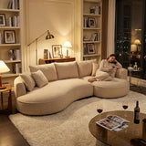 125" Oversized Curved Sectional Sofa,Boucle Upholstered Modular Couch with Chaise,Deep Seat Luxury Cloud Sofa