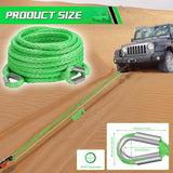 Aomifunny Synthetic Winch Rope Extension, 3/8Inch x 50Ft 26500 Lbs Winch Extension Cable Replacement Tow Ropes Line for Off Road Vehicle ATV UTV Truck SUV Jeep (Green)