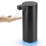 Automatic Hand Soap Dispenser Touchless: Foaming Soap Dispenser Stainless Steel - Free Touch Electric Soap Dispenser Rechargeable with Sensor for Bathroom, Commercial (Black)