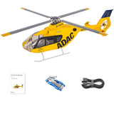MechPuConToy GPS RC Helicopter Model, FLYWING EC135 470-Class 2.4G 6CH 4 Detachable Propellers RC Simulation Helicopter Model with H1 Flight Controller and Return-to-Home (PNP Version)
