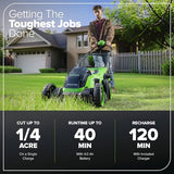 Greenworks 40V 14” Brushless (Push) Cordless Lawn Mower, 4.0Ah Battery and Charger