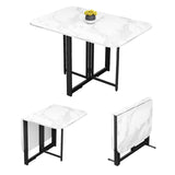 Cact Folding Dining Table - Portable Drop Leaf Desk for Smals, Extendable Kitchen Table, Space-Saving Fur, Gray h, Ideal for Bedroom & Study, 120X