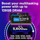Crucial 32GB DDR5 RAM, 5600MHz (or 5200MHz or 4800MHz) Laptop Memory, SODIMM 262-Pin