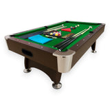 SIMBASHOPPING 7 Foot Pool Table Modern Billiard Table with Green Felt, Ball Return and Accessories - Green Season