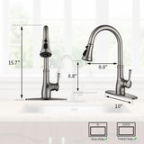 Kitchen Faucet Single Handle Stainless Steel Brushed Nickel Pull Down Kitchen Sink Faucet with Pull Out Sprayer WEWE
