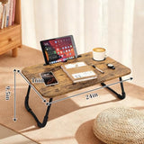 Lap Desk Foldable Laptop Table Portable Bed Tray Desk with Holders for Cup and Tablet