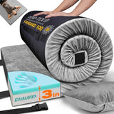 Gaialoop 3 Inch Memory Foam Camping Mattress, Dual Layer Thick Sleeping Camp Pad for Car Tent Cot, Roll-Up Portable Glamping Floor Bed for Guests Sleepover[Twin: 75 * 38 * 3"]