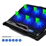 Laptop Cooling Pad 6 Fans and Cooler with Light LCD Display Notebook Stand for 12-16 Inch