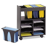 Safco Go Cart Mobile Cart, Rolling File Organizer, Includes 4
