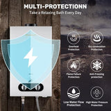 SANAUGAS Tankless Water Heater Propane, 3.18GPM 12L Portable Instant Hot Water Heater, Outdoor Use for RV camping, Camper Van, Camping Trailer, Cabin, Barn, Pool, White