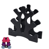 SquEqu Neoprene Dumbbell Rack Hand Weights Bracket Display Storage Stand Organizer Lightweight Plastic Assemble 6 Position Holder for Hand Weight Dumbbells 1LB-15LBS Gym Fitness SquEqu