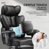 COMHOMA Big and Tall Office Chair 400LBS Wide Ergonomic Gaming Chair with Deluxe Embossing Designed Leather with Foot Rest