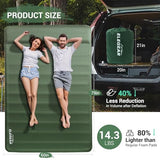 Elegear CumbreX™ Air & Foam Self Inflating Sleeping Pad, Built-in Electric Pump 4" Ultra-Thick Memory Foam Camping Mattress with Pillow Double Camping Pad 4-Season R-Value 9.5 Camp Mat - Gueen
