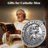 PloreWay St. Christopher Medal for Car, 4 Pack Metal Saint Christopher Visor Clip, Talisman for Safety, Automotive Visor Accessories, Gift for Drivers, Families, Friends