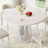 Round Dining Table, Kitchen Dinner Table for 4-6, Dining Room Accent Furniture with Wooden