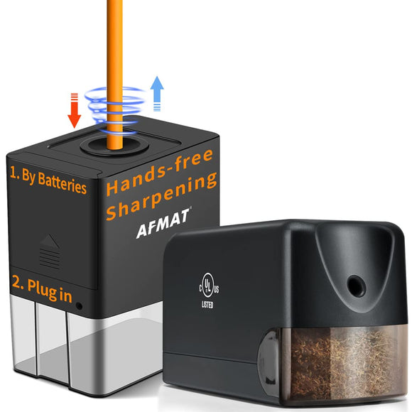 Electric Pencil Sharpener Heavy Duty for Classroom + Fully Automatic Hands-Free Pencil Sharpener AFMAT