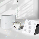 Hegelda Birthday Gifts for Women Friendship, for Friends Coworkers Her Wife Mom Daughter Sister Aunt Heart Crystals Suncacther (White)
