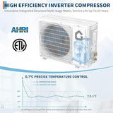 Towallmark 22 SEER2 12000 BTU Ductless Mini Split AC with Heater, 110V WiFi-Enabled Inverter Air Conditioner for Rooms up to 550 Sq.Ft, Includes Remote Control