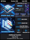 GMKtec G3S Mini PC Intel N95 Processor (Up to 3.4GHz) 8GB RAM 256GB M.2 SSD