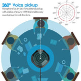 360° Conference USB Microphone for Desktop No Speaker, USB Computer PC Mic, Noise-Canceling Technology, Recording