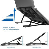 Laptop Stand Adjustable Aluminum Alloy Portable and Foldable Computer Cooling Base Desktop Stand